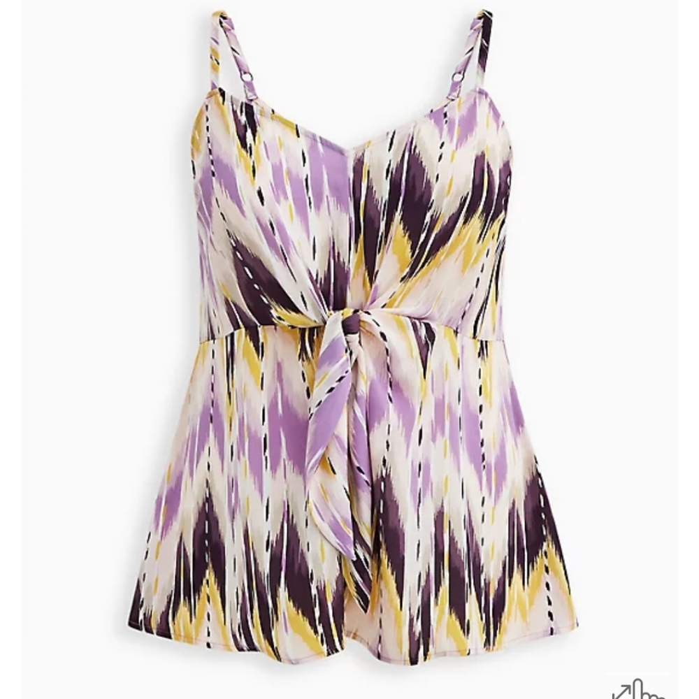 PEPLUM GEORGETTE TIE-FRONT CAMI